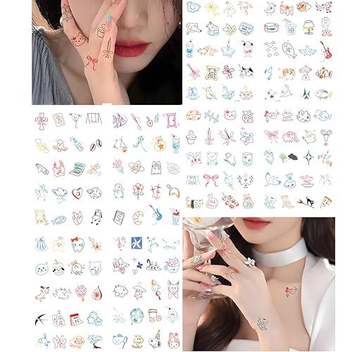 MAYCREATE® 8Sheets Temporary Tattoos for Women Adult, Mixed Styles Tiny Branch Fake Tattoo Stickers that Look Real and Last Long, Realistic Henna Tattoo for Girl Body Art Sticker MAYCREATE® 8Sheets Temporary Tattoos for Women Adult, Mixed Styles Tiny Branch Fake Tattoo Stickers that Look Real and Last Long, Realistic Henna Tattoo for Girl Body Art Sticker